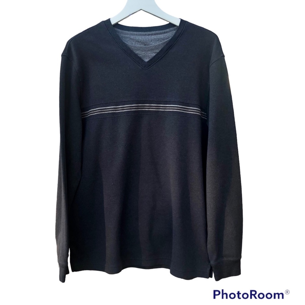 Van Heusen Sweater Pullover Men’s v-neck Stripes Sz. Large